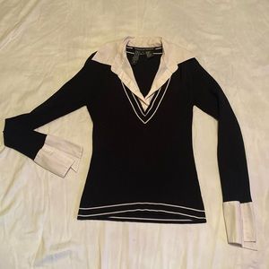 Vintage Y2K Michelle Nicole V-Neck Blouse with Collar